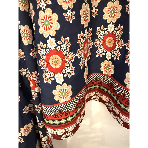 Shein Curve Blouse Womens 3XL Boho Festival Floral Handkerchief Plus Size Top - Picture 5 of 6